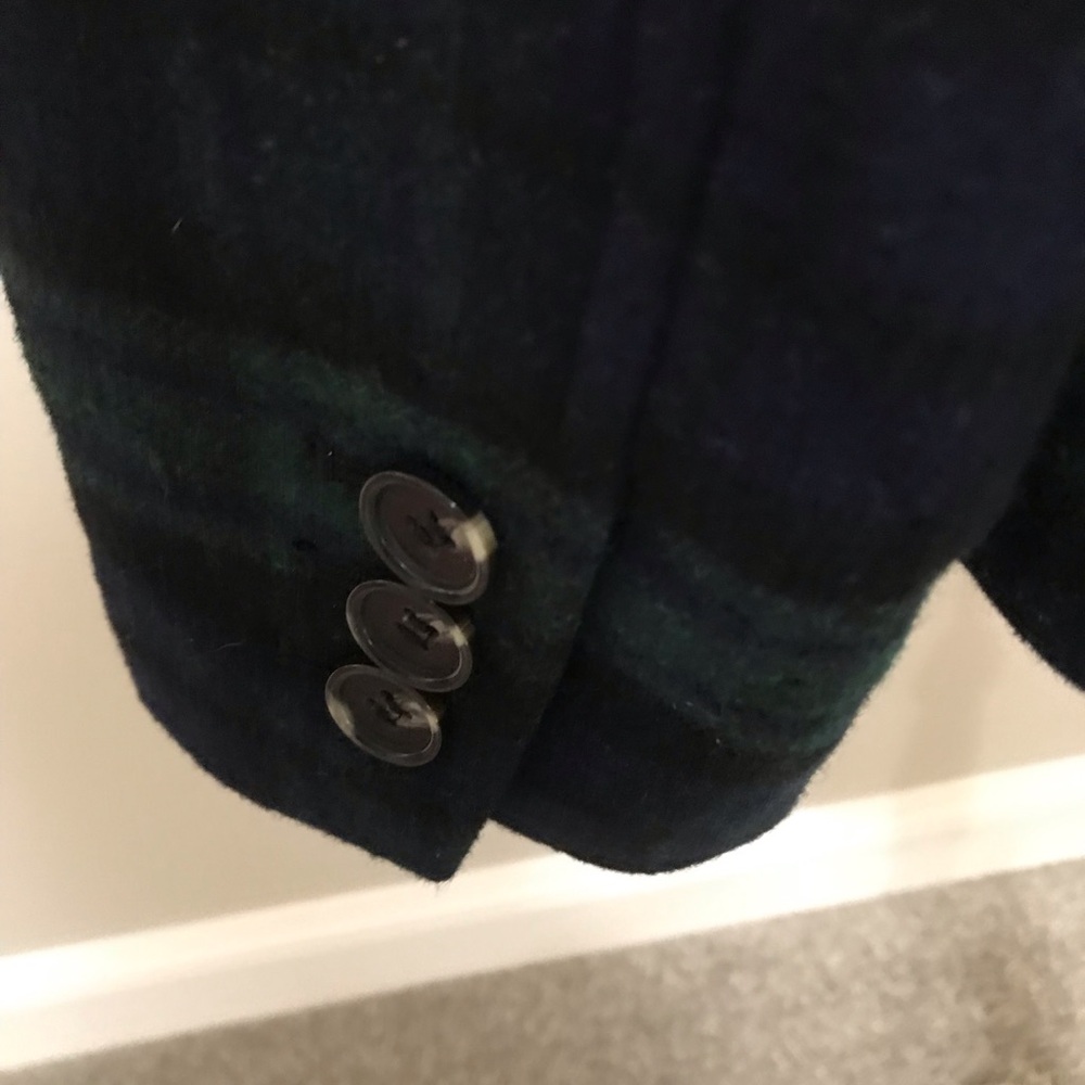 NWT TALBOTS BLACK WATCH PLAID VELVET-TRIM BLAZER - Picture 13 of 16
